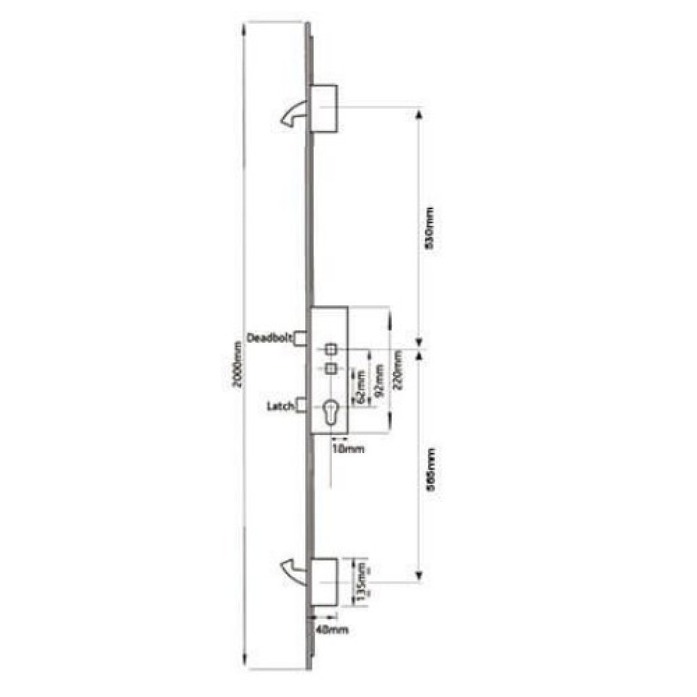 Winkhaus AV3 Auto Locking Lever Operated Latch & Deadbolt 20mm Radius